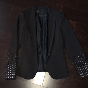 Zara black blazer with silver accents on arms